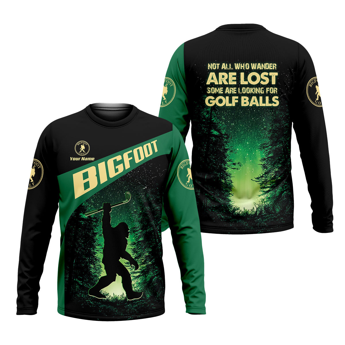 Bigfoot Custom Mens Golf Polo Shirt,  Golf Gifts For Dad