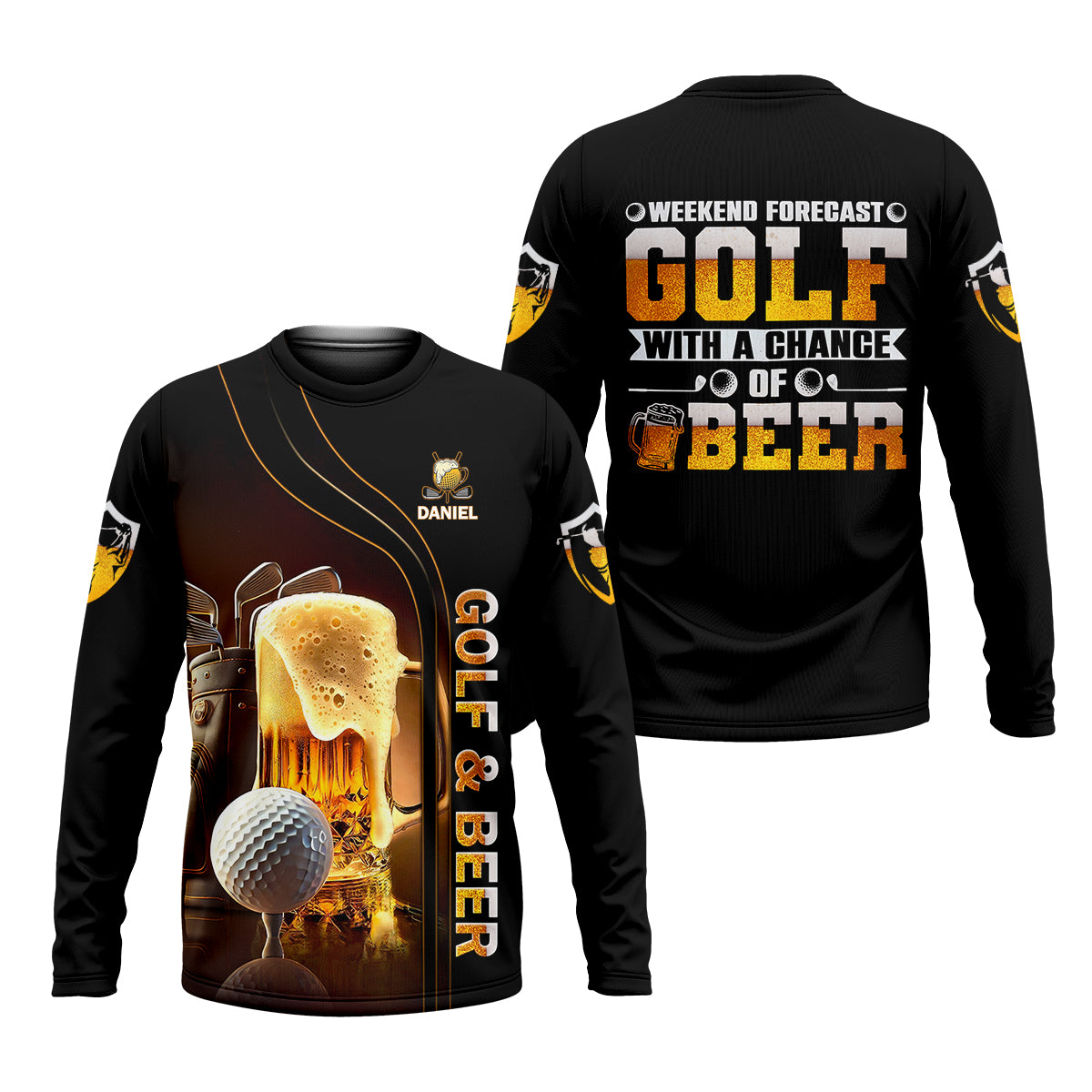 Weekend Forecast Golf With A Change Of Beer Custom Golf Polo Shirt, Mens Golf Gift, Golf Lover Gift