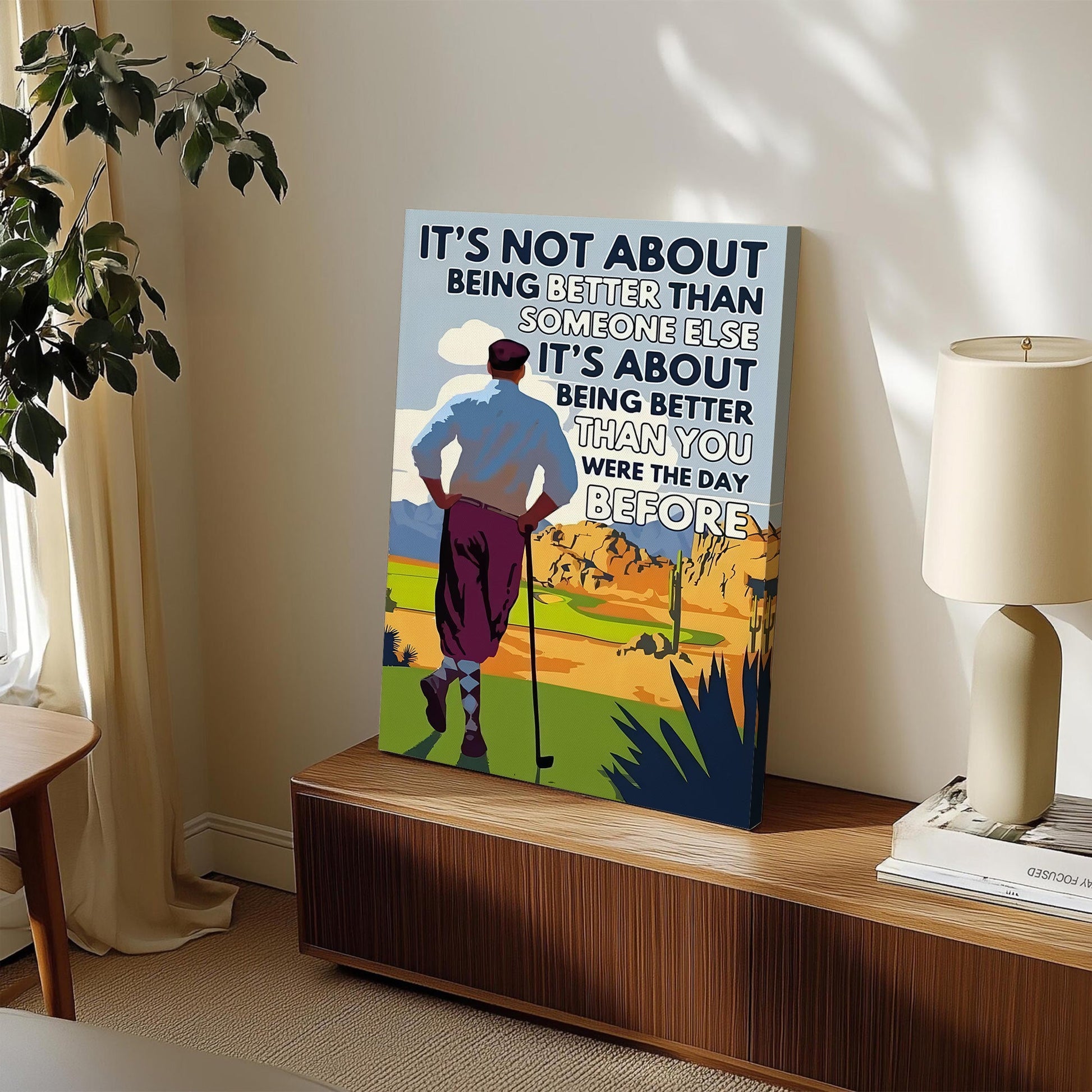 Being Better Than You Were The Day Before Canvas, Golf Wall Art, Gifts For Golf Lovers