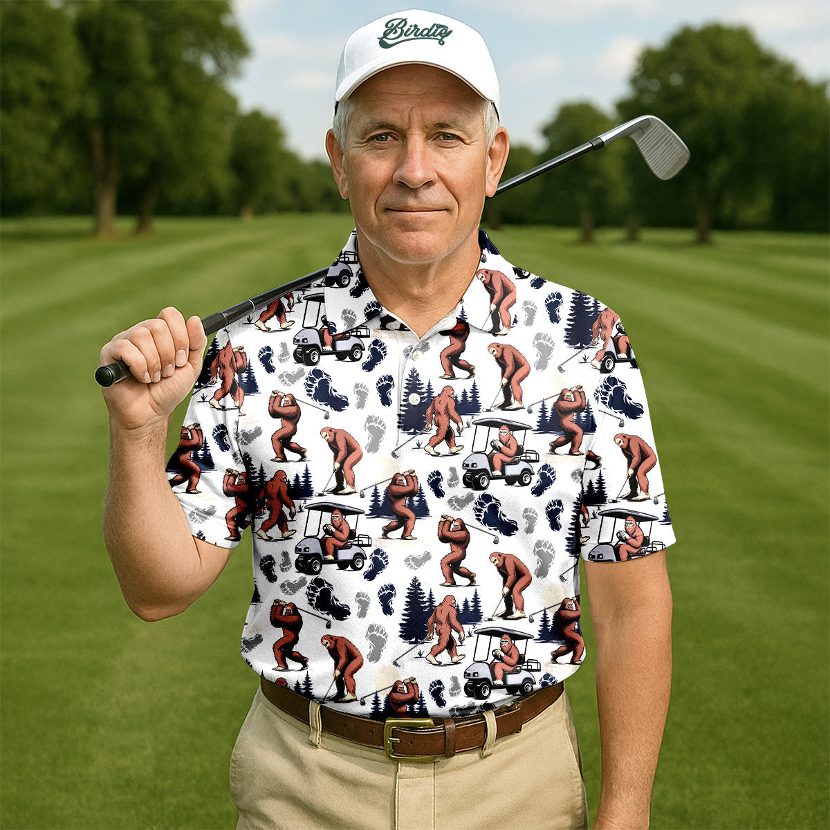 Sasquatch Golf Shirt, Bigfoot Shirt, Hawaiian Golf Shirts, Matching Golf Shirts, Golf Shirts For Men