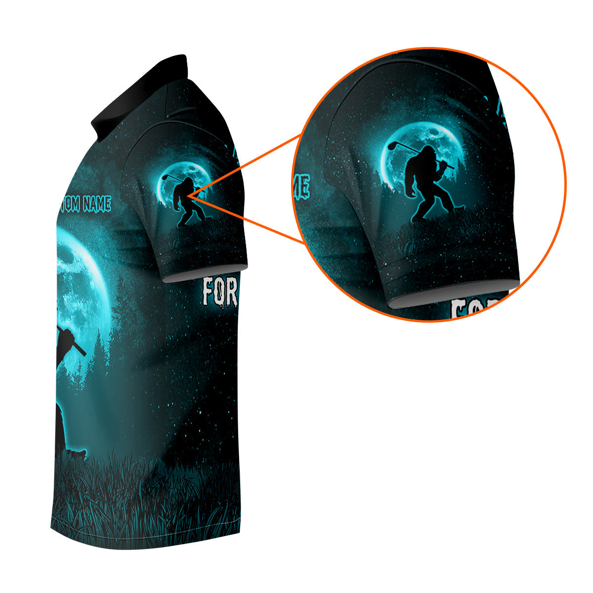 Custom Bigfoot Golf Polo Shirt, Mens Golf Gift, Funny Golf Shirt, Golf Gift For Dad