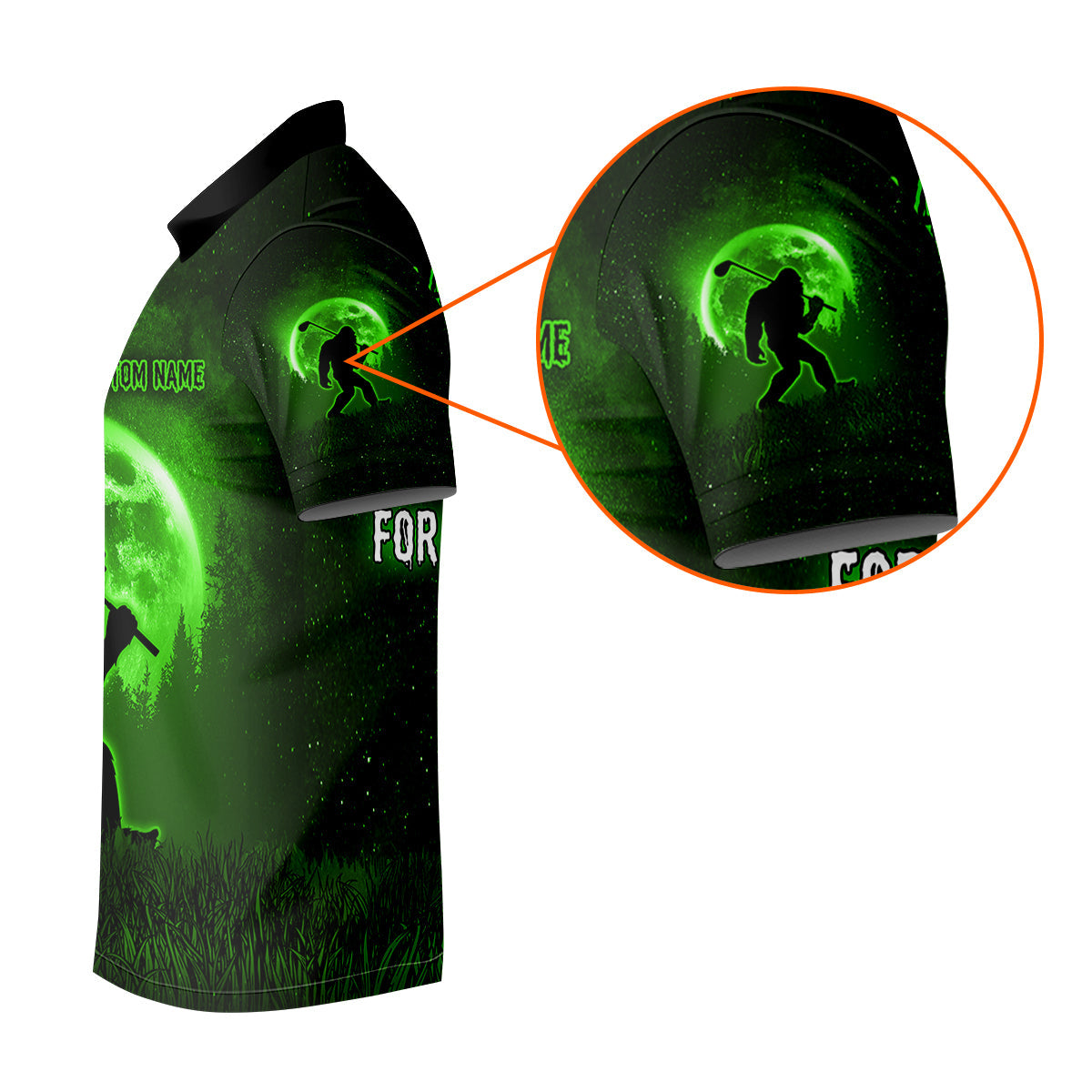 Custom Bigfoot Golf Polo Shirt, Mens Golf Gift, Funny Golf Shirt, Golf Gift For Dad