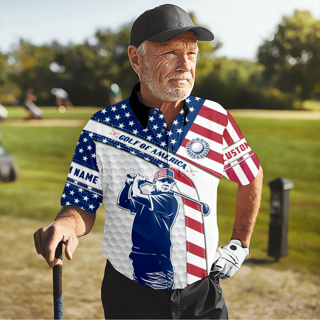 Funny Trump Golf Of America Custom Polos For Men, Mens Golf Gift, Golfing Apparel, Mens Polo Shirts