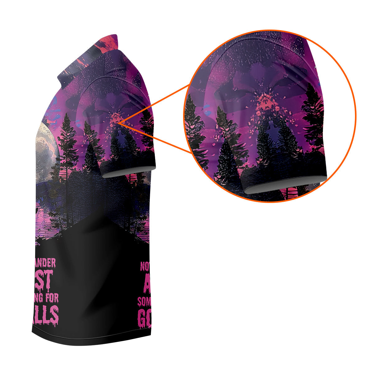 Not All Who Wander Are Lost Bigfoot Custom Men's Golf Polo Shirt, Funny Golf Shirt, Gift For Golfers