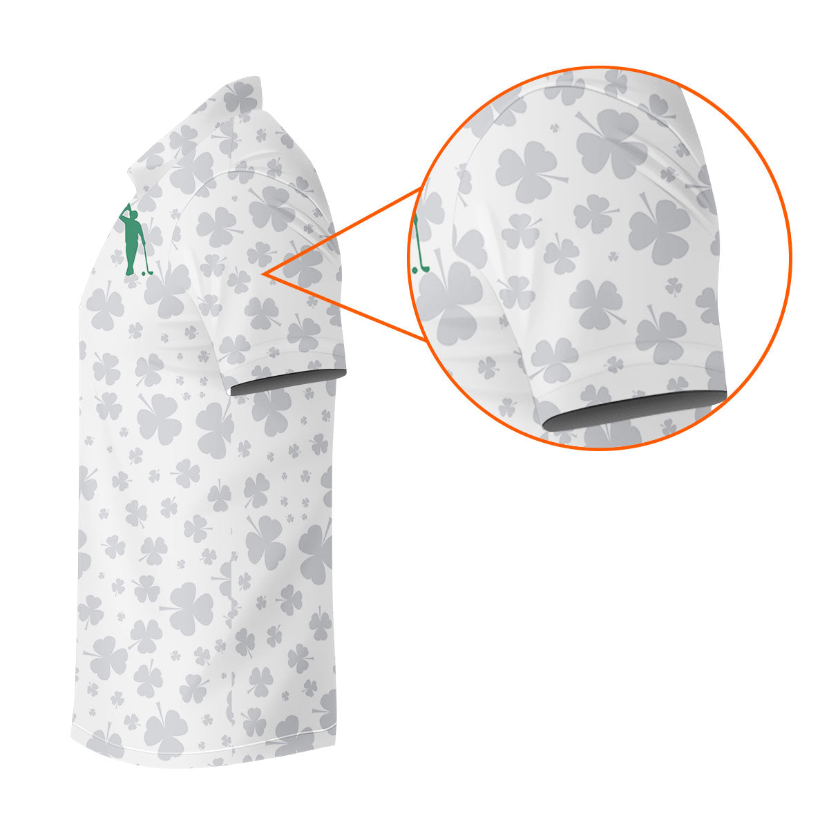 Shamrock Golf Polo Shirt, Mens Golf Shirt, Gift For Golfer