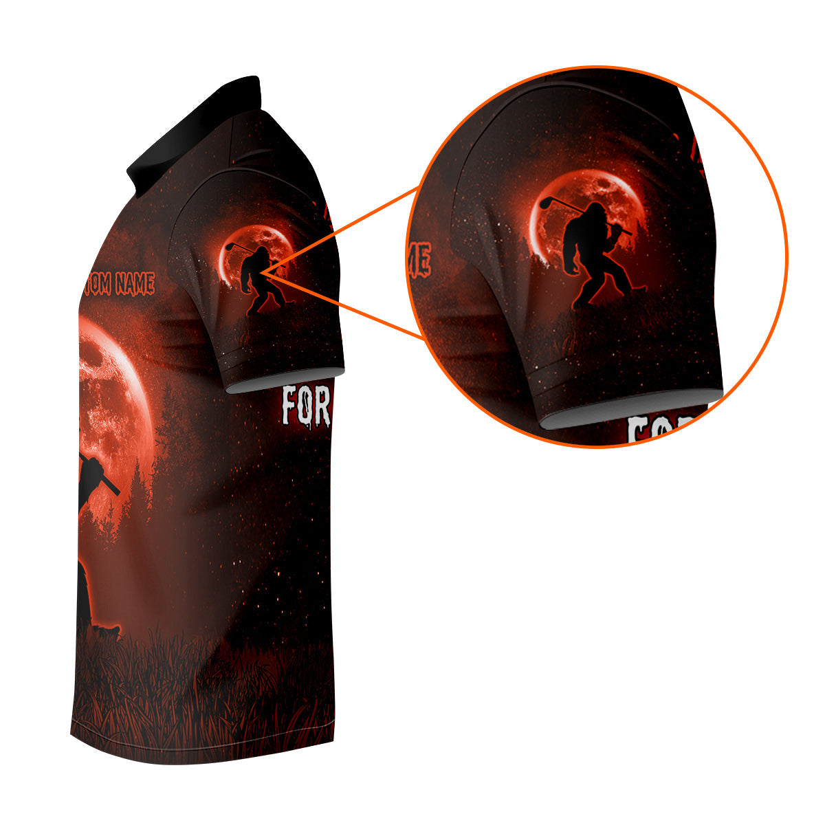 Custom Bigfoot Golf Polo Shirt, Mens Golf Gift, Funny Golf Shirt, Golf Gift For Dad