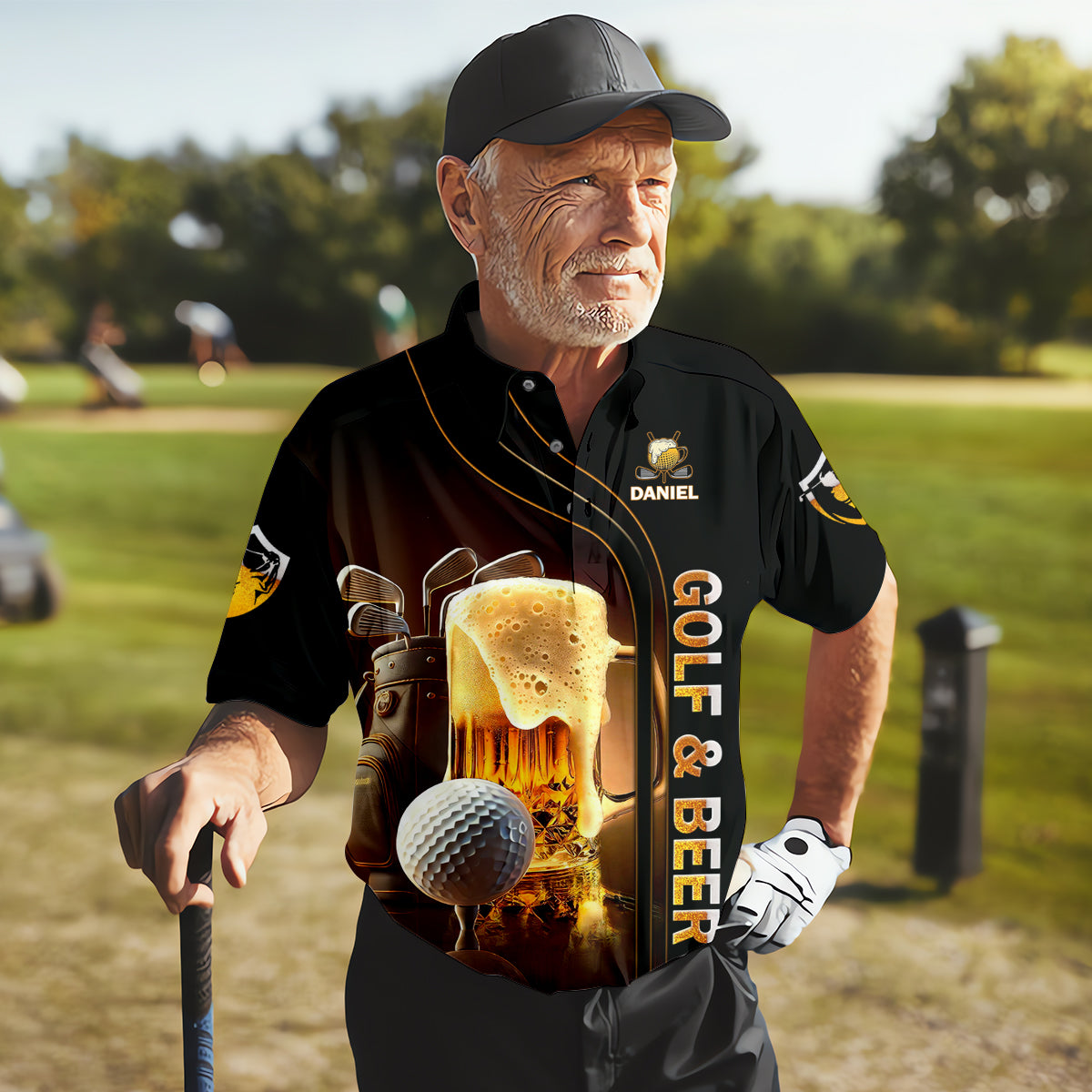 Grip It Rip It Sip It Golf Beer Shirt, Fun Golf Shirts For Men, Funny Golf Polo Shirt, Dad Golf Gifts