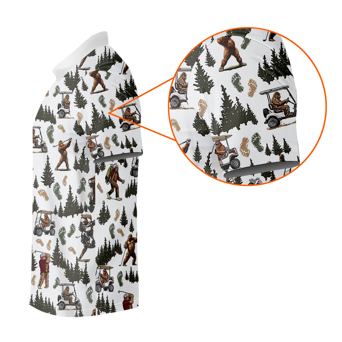 Bigfoot Sasquatch Men's Golf Polo Shirt, Funny Golf Shirt, Men Golf Gifts