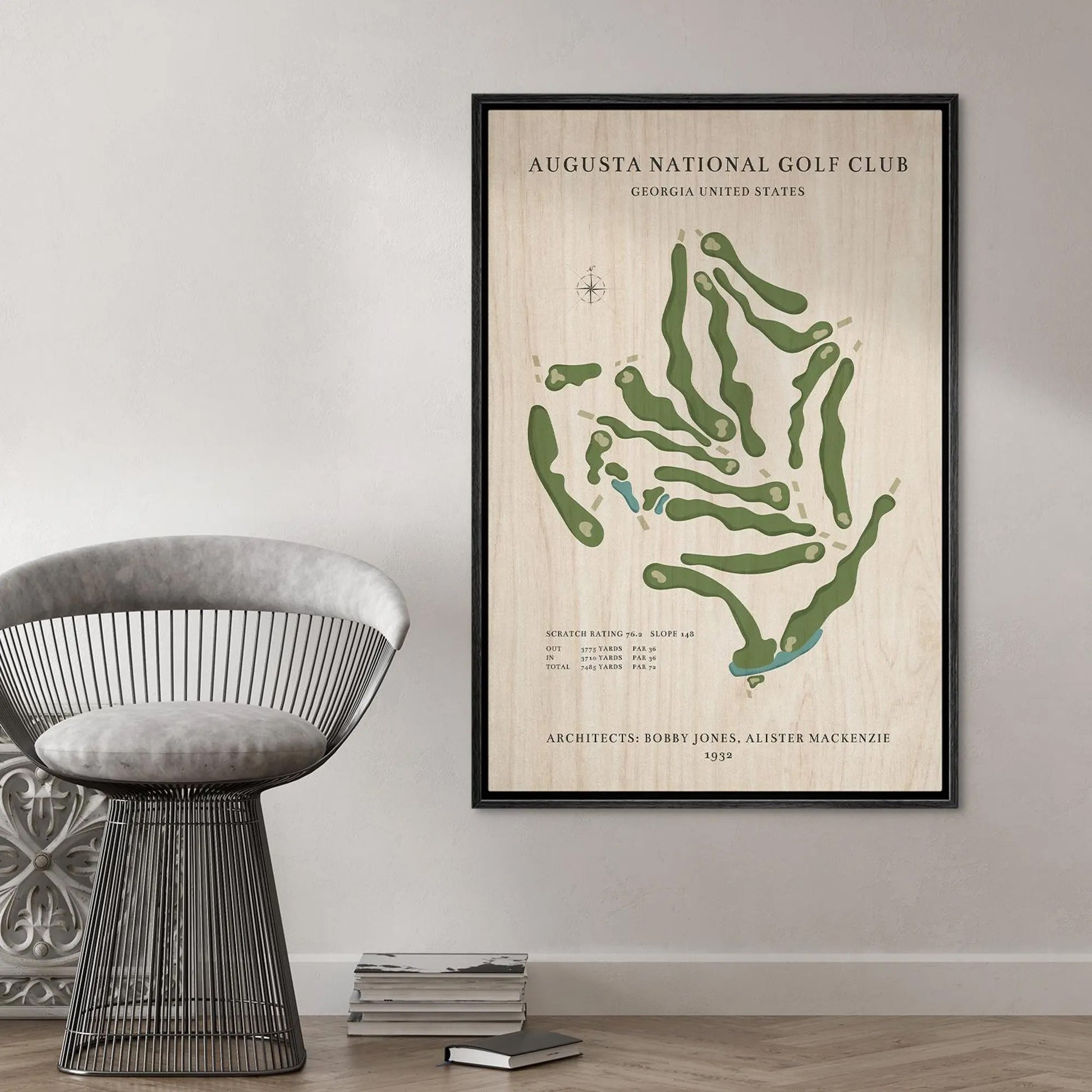 Custom Golf Course Map Canvas, Golf Decor, Gift For Golfer
