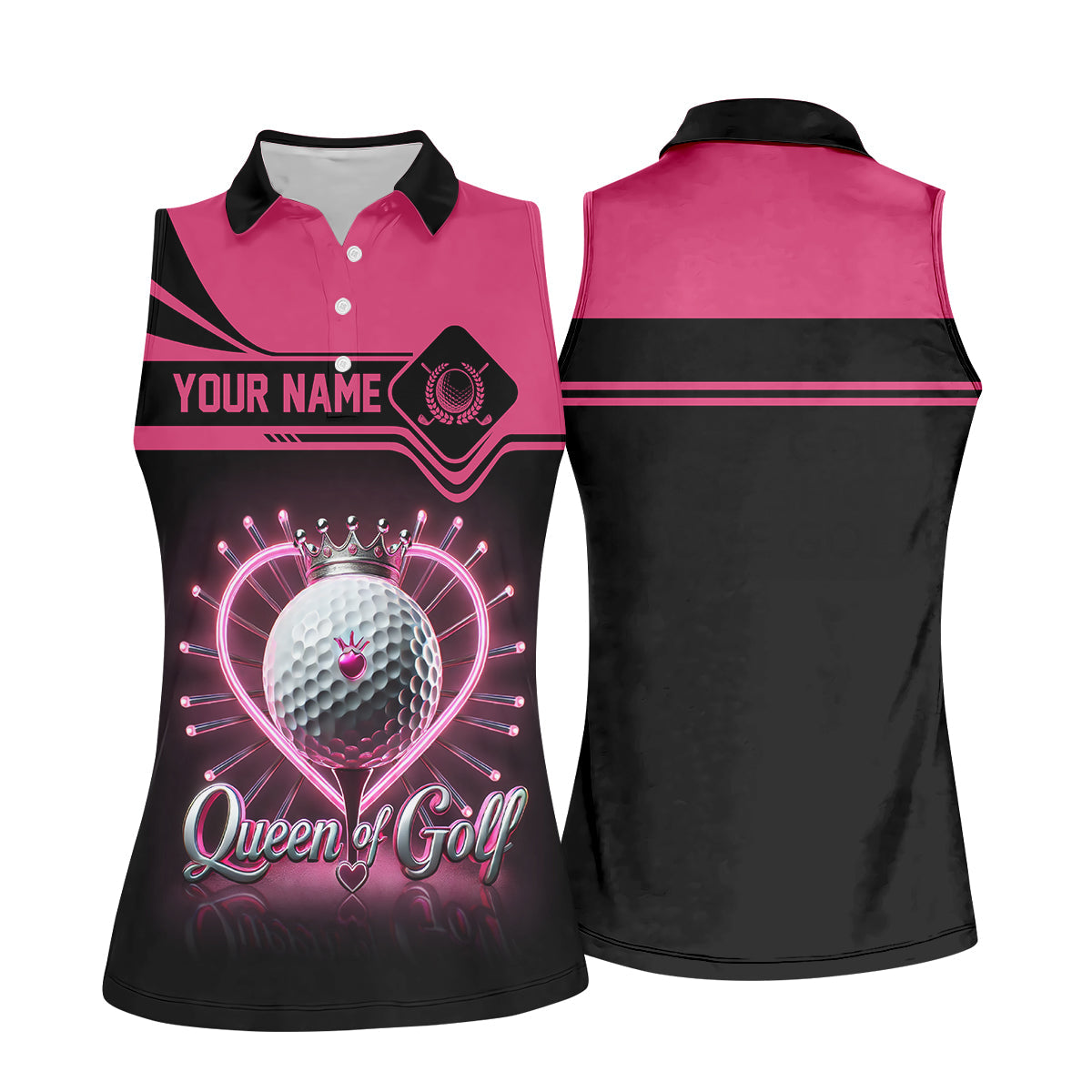 Queen Of Golf Custom Funny Womens Golf Polo Shirt, Ladies Golf Shirt, Mothers Day Gifts