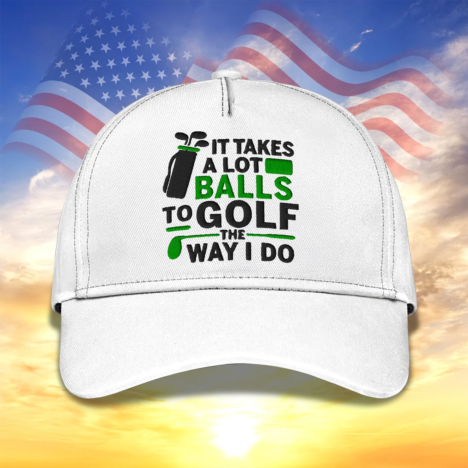 It Takes A Lot Balls To Golf The Way I Do Embroidered Baseball Cap, Golf Hat, Dad Golf Gift