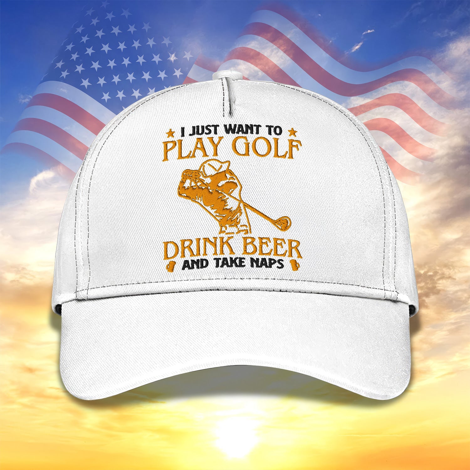 I Just Want To Play Golf Embroidered Baseball Cap, Golf Hat, Dad Golf Gift