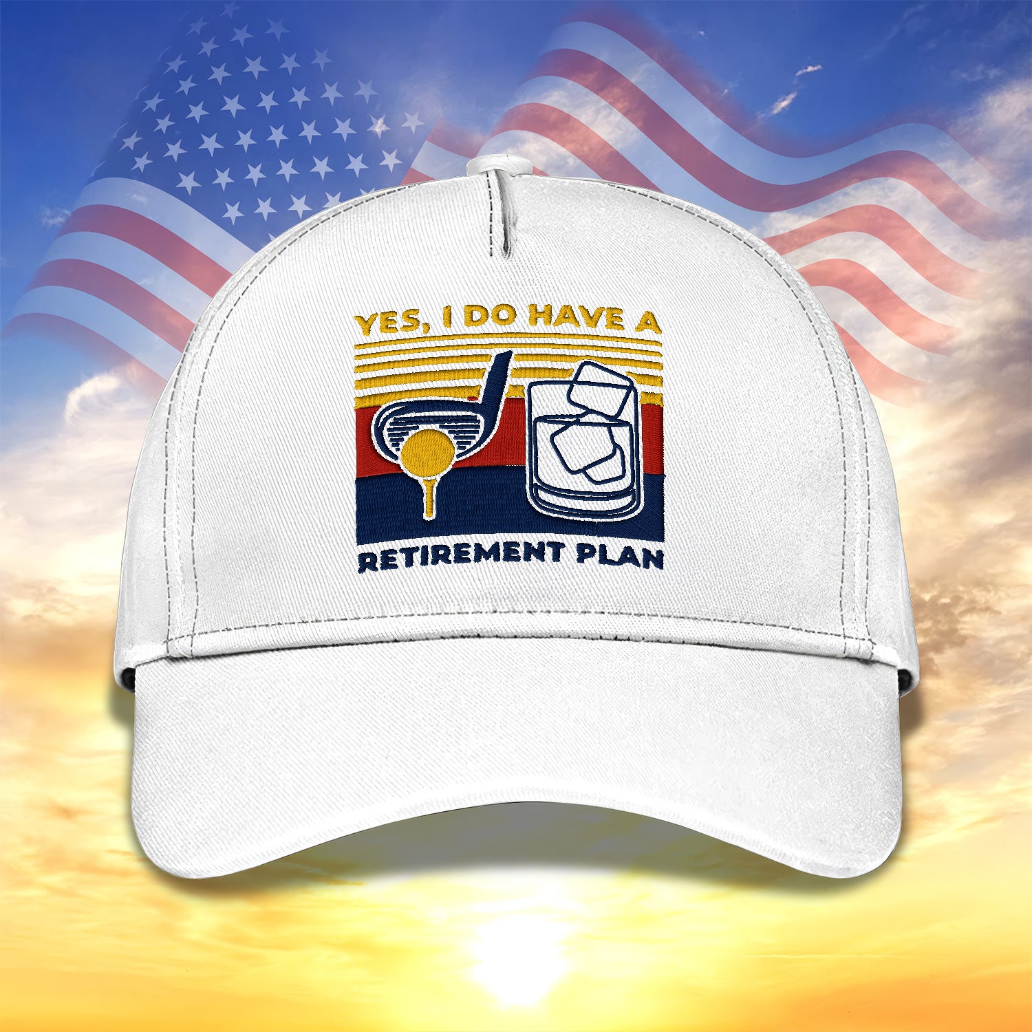 Yes, I Do Have A Retirement Plan Embroidered Baseball Cap, Funny Golf Hat, Dad Golf Gift