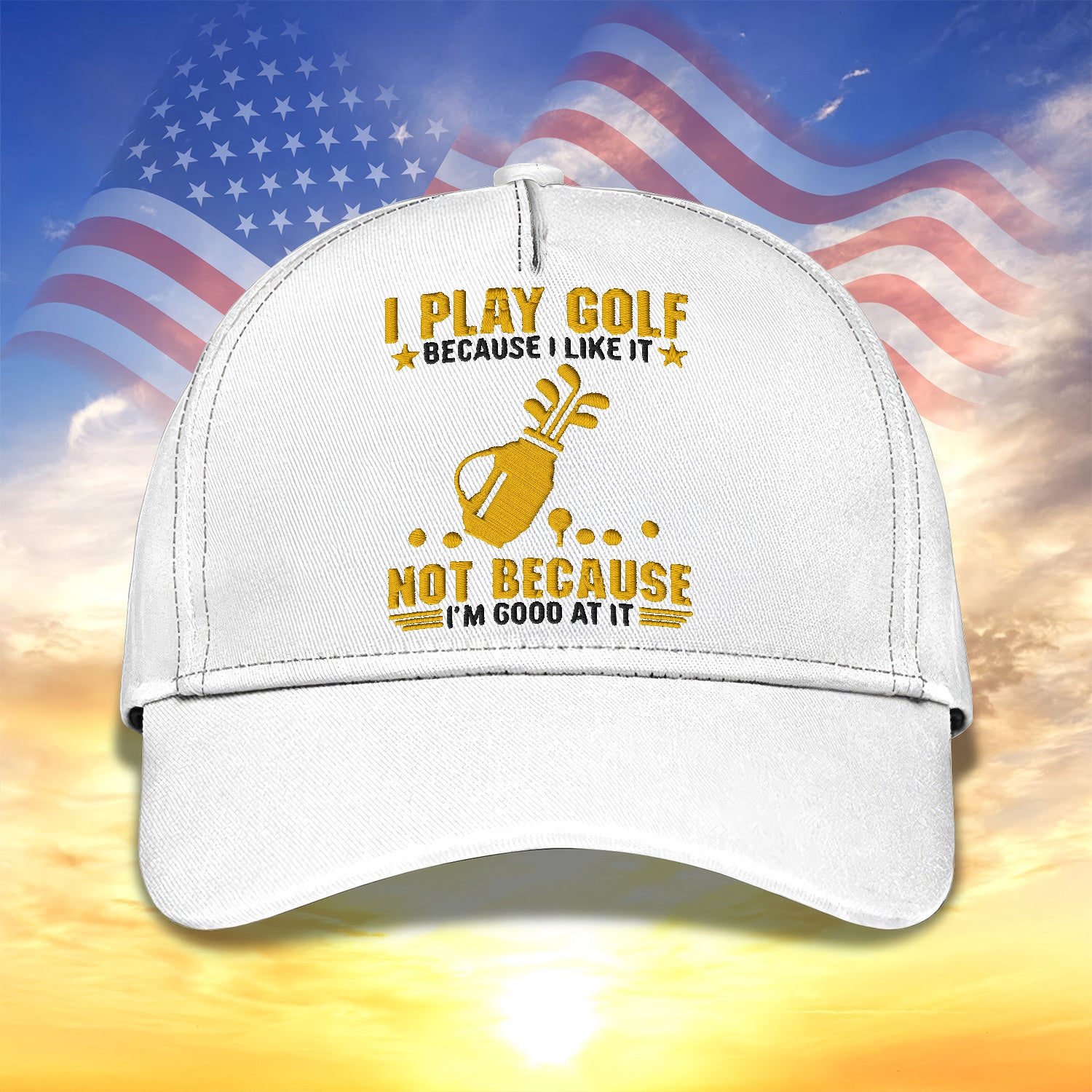 I Play Golf Because I Like It Embroidered Baseball Cap, Golf Hat, Dad Golf Gift