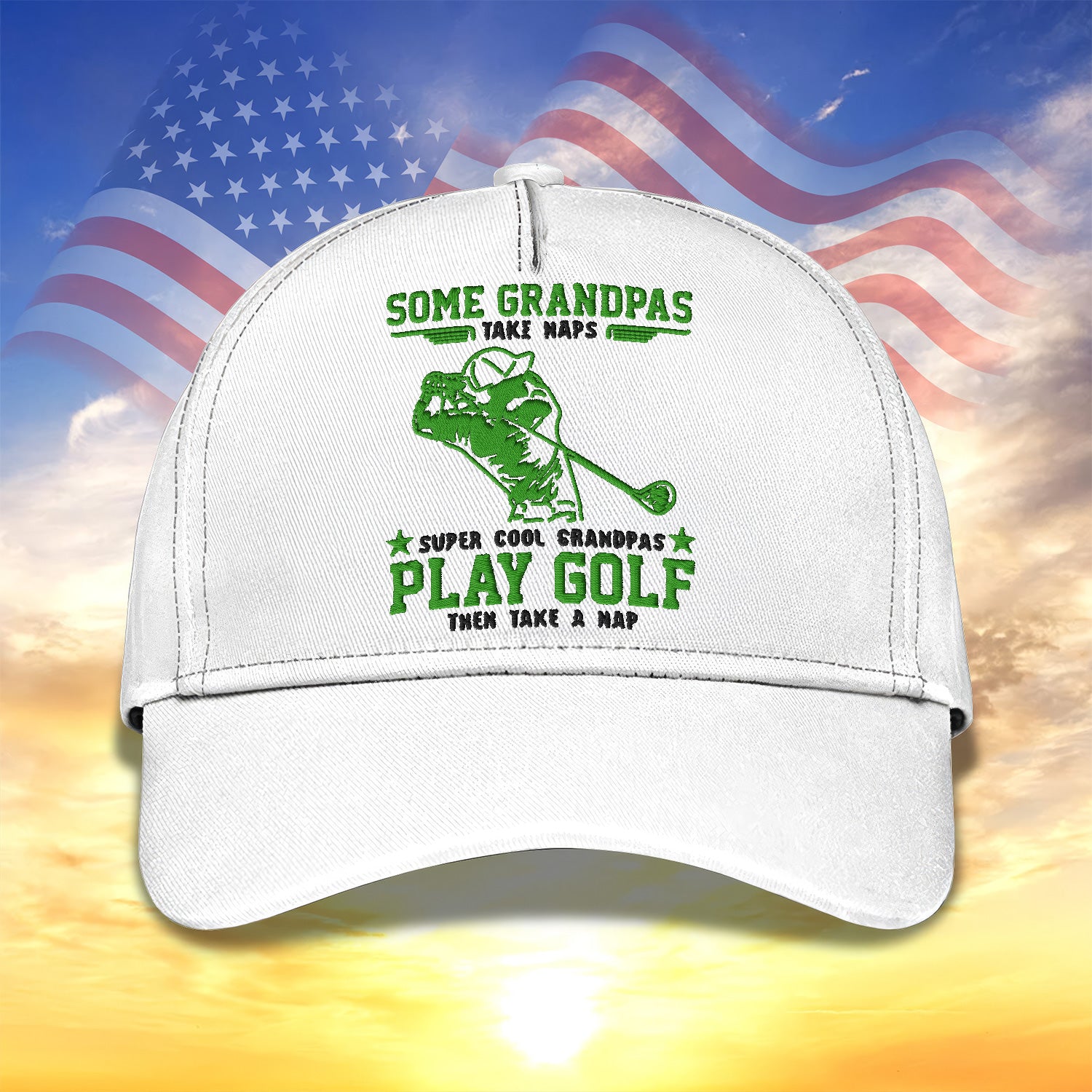 Some Grandpas Take Naps Embroidered Baseball Cap, Funny Golf Hat, Dad Golf Gift