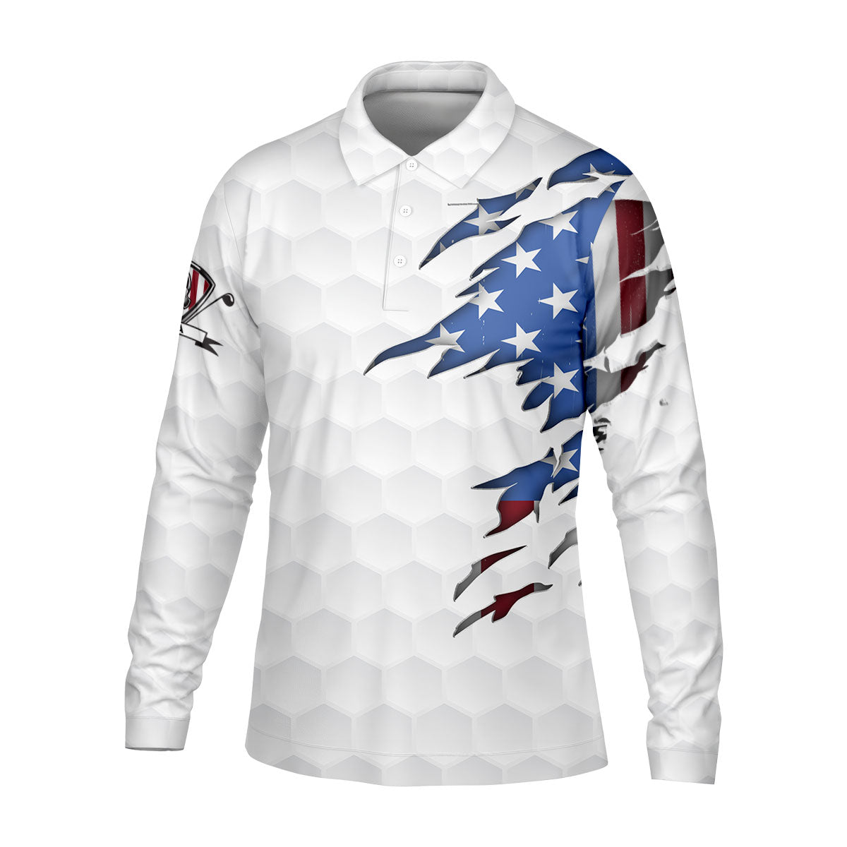 America Skeleton Golf Polo Shirt, Golfing Apparel, Golf Clothing, Mens Golf Gift