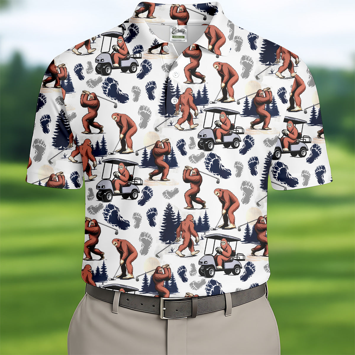 Sasquatch Golf Shirt, Bigfoot Shirt, Hawaiian Golf Shirts, Matching Golf Shirts, Golf Shirts For Men