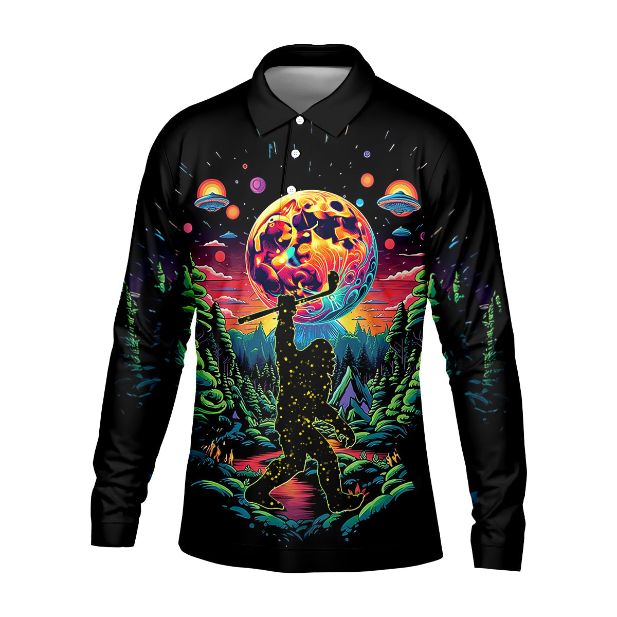 Not All Who Wander Are Lost Men's Golf Polo Shirt, Funny Bigfoot Golf Shirt, Dad Golf Gift