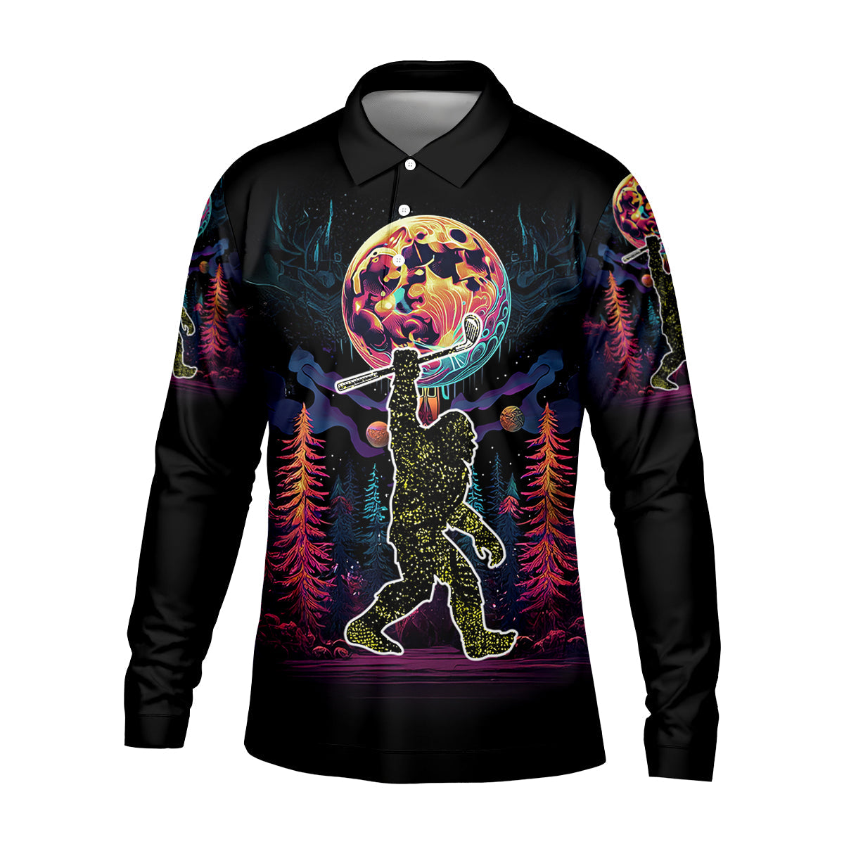 Not All Who Wander Are Lost Bigfoot Funny Mens Golf Polo Shirt, Funny Golf Shirt, Golf Gift For Him