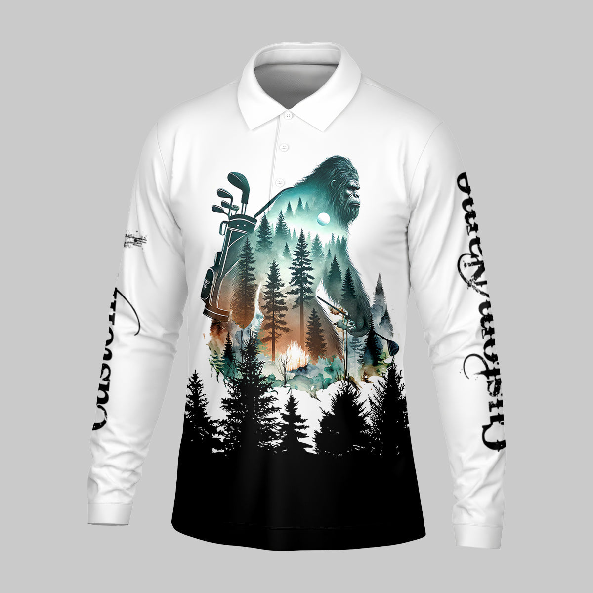 Not All Who Wander Are Lost Bigfoot Hunter Men's Golf Polo Shirt, Golf Lover Gifts, Funny Golf Shirt