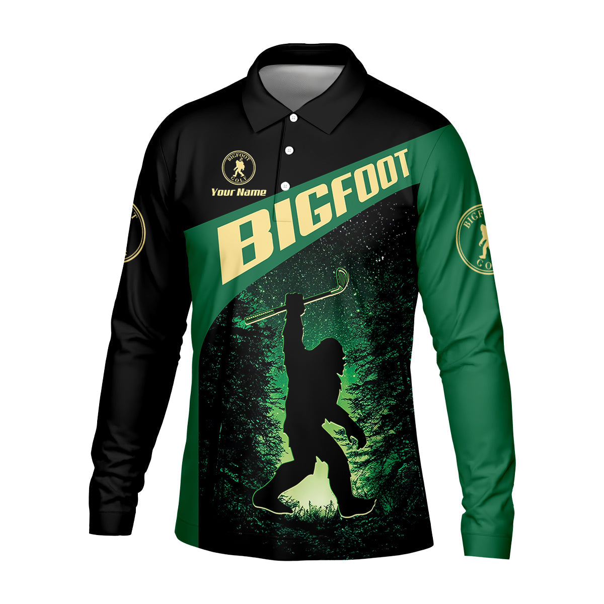 Bigfoot Custom Mens Golf Polo Shirt,  Golf Gifts For Dad