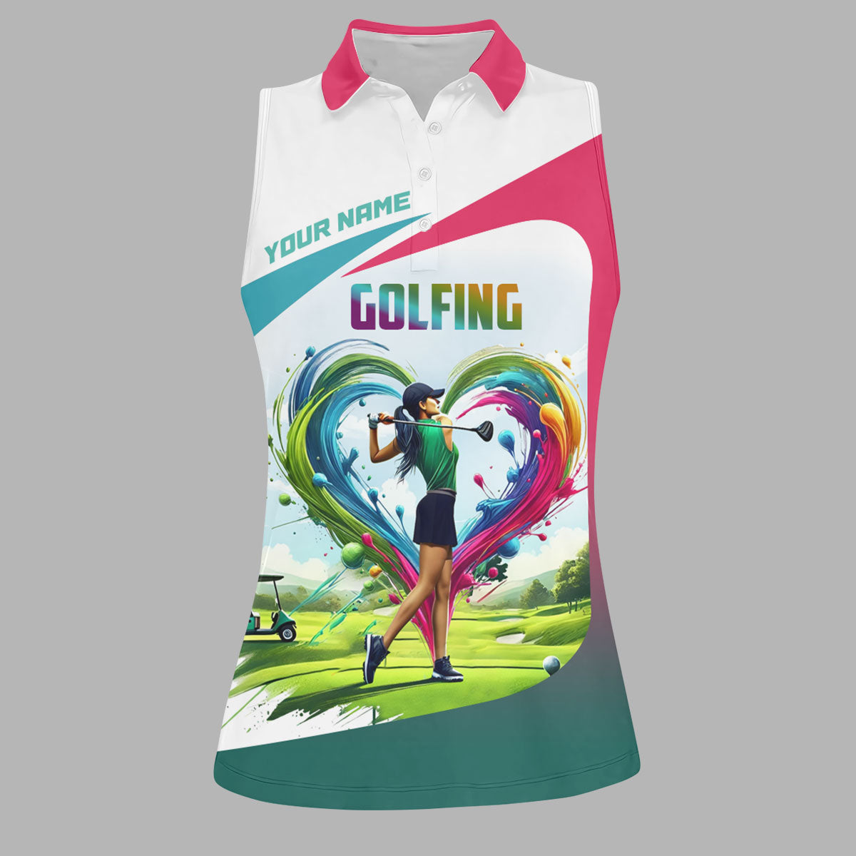 Golf Swing Women Funny Womens Golf Polo Shirt, Fun Womens Golf Shirts, Custom Ladies Golf Shirt