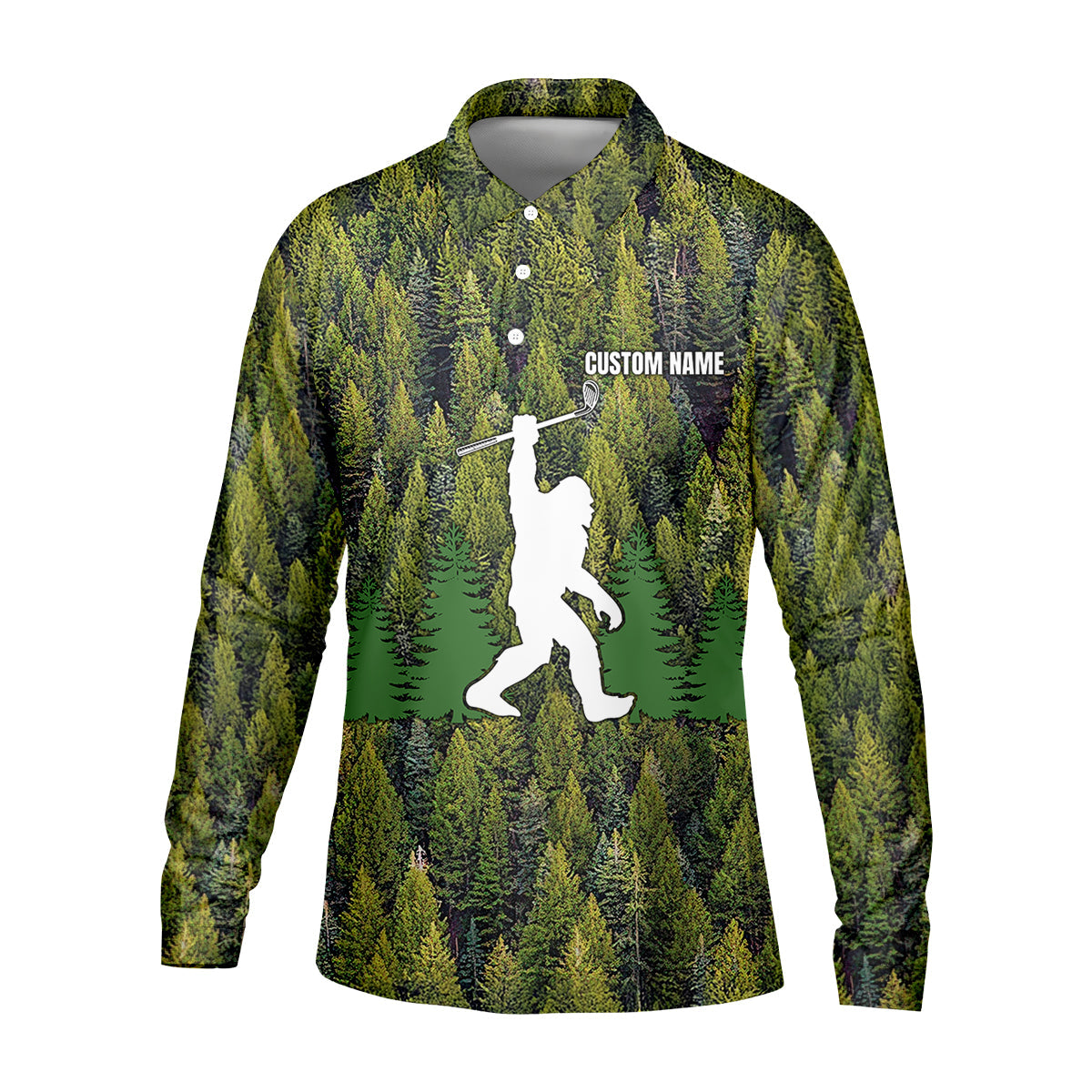 Not All Who Wander Are Lost Custom Men's Golf Polo Shirt, Bigfoot Golf Shirt, Dad Golf Gift