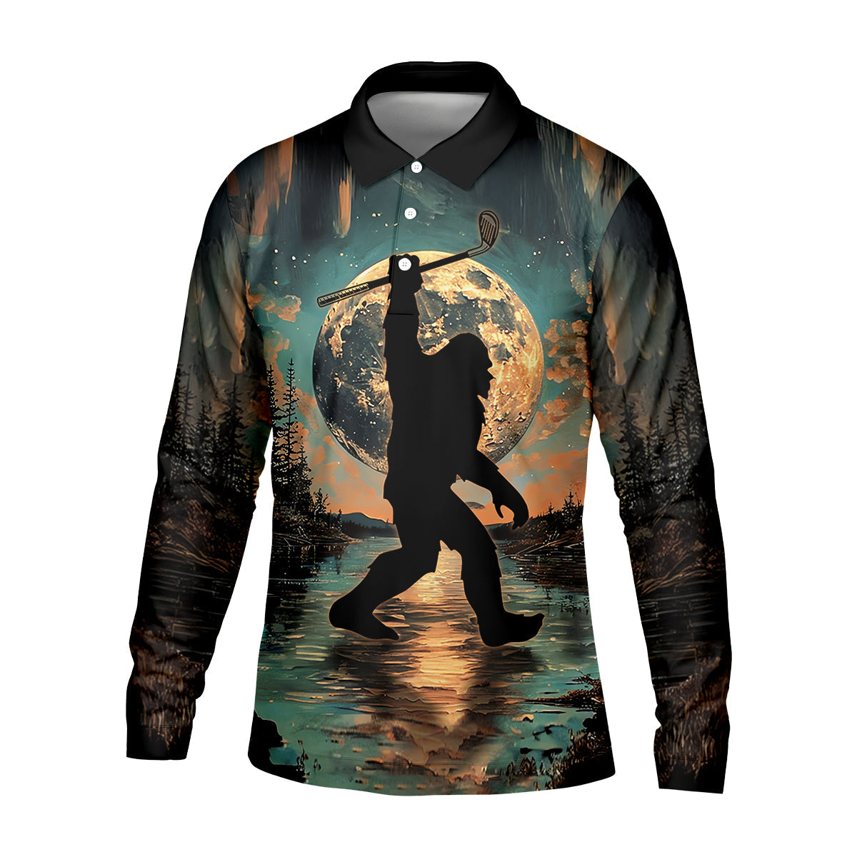 Not All Who Wander Are Lost Funny Bigfoot Men's Golf Polo Shirt, Golfers Gift, Funny Golf Shirt