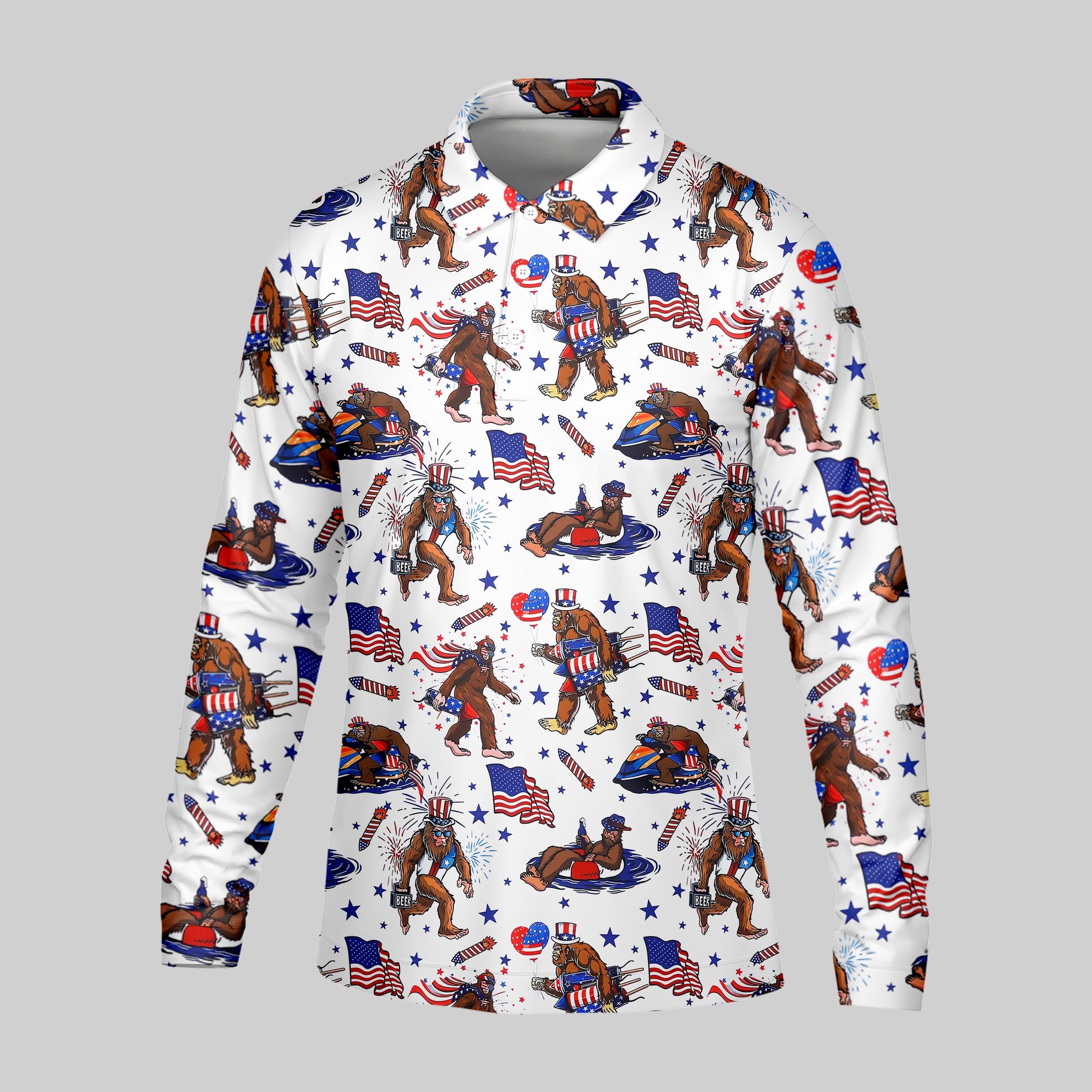 Bigfoot Sasquatch Funny Golf Polo Shirt, Christmas Golf Gift, Dad Golf Gift