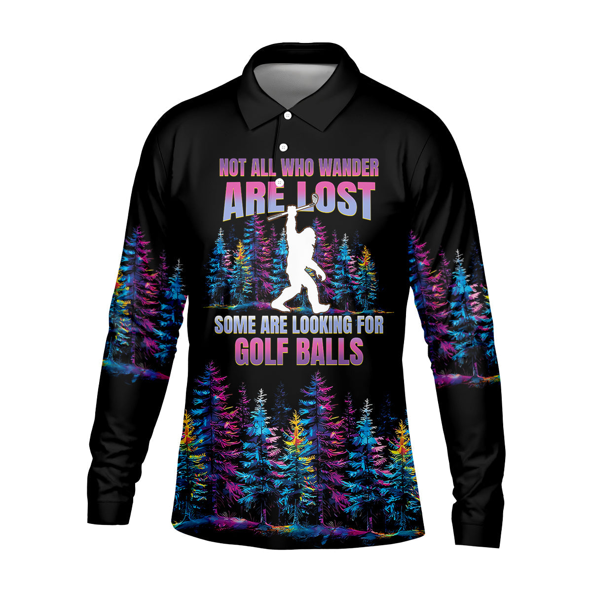 Custom Funny Sasquatch Bigfoot Golf Polo Shirt, Dad Golf Gift, Christmas Golf Gift