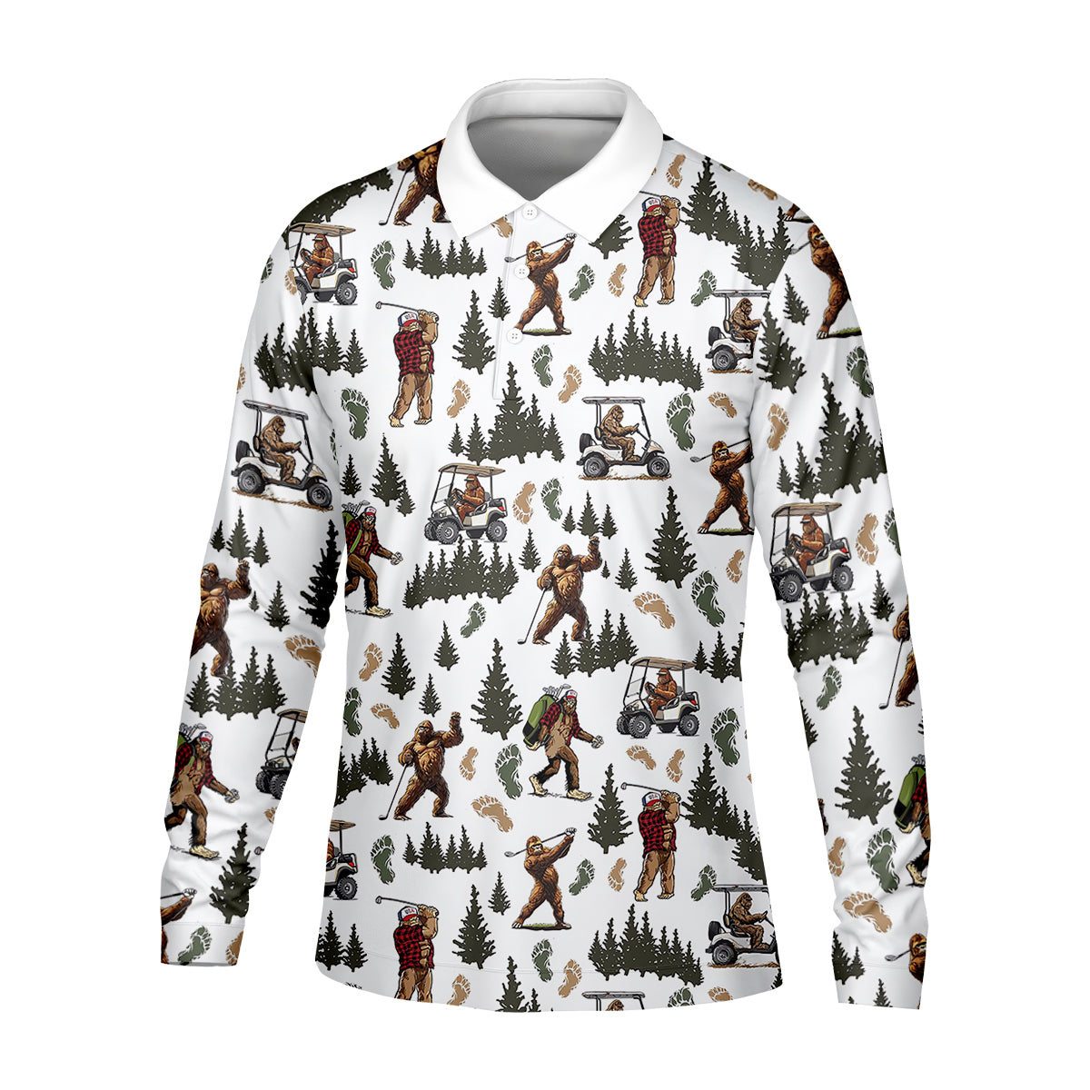 Bigfoot Sasquatch Men's Golf Polo Shirt, Funny Golf Shirt, Men Golf Gifts