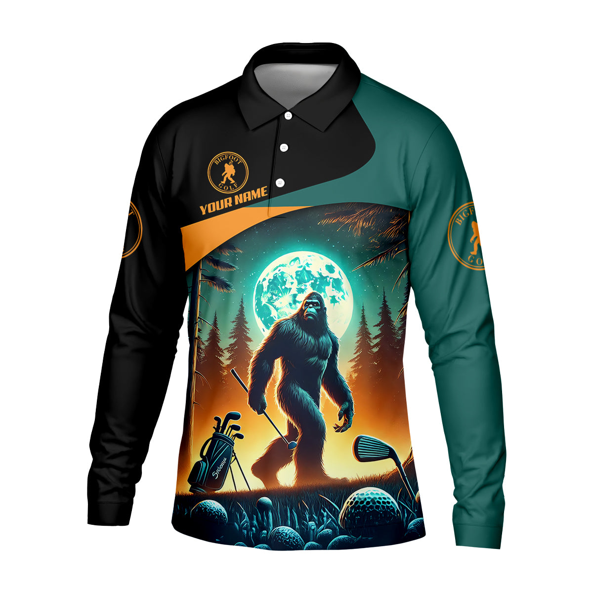 Not All Who Wander Are Lost Bigfoot Custom Men's Golf Polo Shirt, Hilarious Golf Shirt, Funny Golf Gift