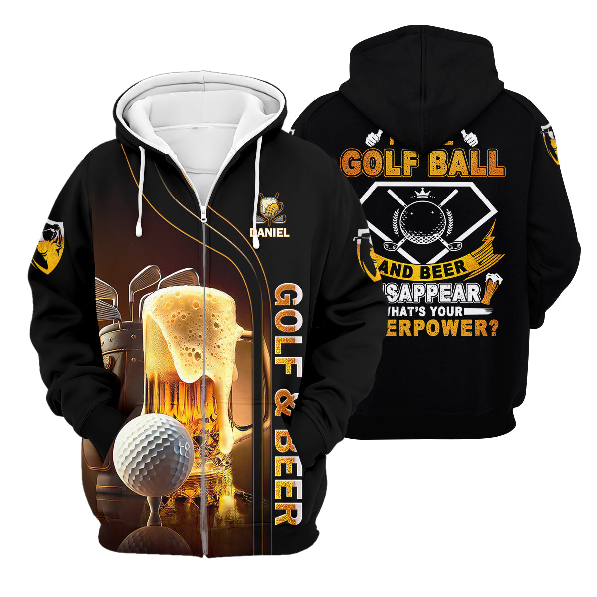I Make Golf Ball And Beer Disappear Custom Golf Polo Shirt, Mens Golf Gift, Golf Lover Gift