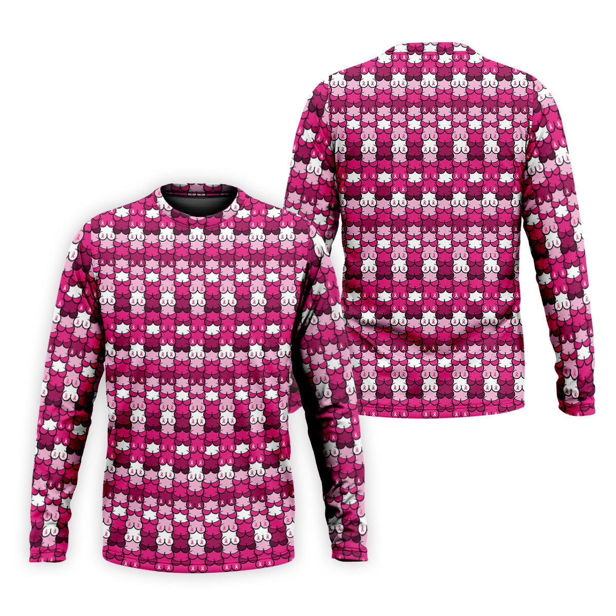 Funny Pink Ribbon Men's Polo Shirt, Breast Cancer Awareness Shirt, Fun Men Golf Shirts