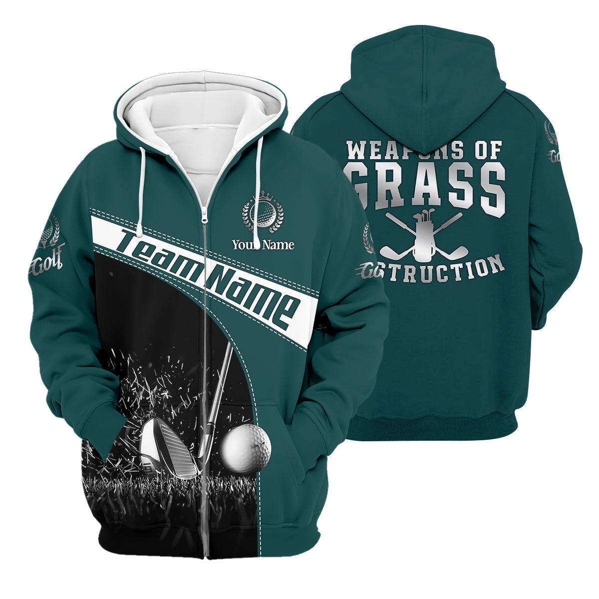 Weapons Of Grass Destruction Custom Men's Golf Polo Shirt, Funny Golf Shirt, Dad Golf Gift