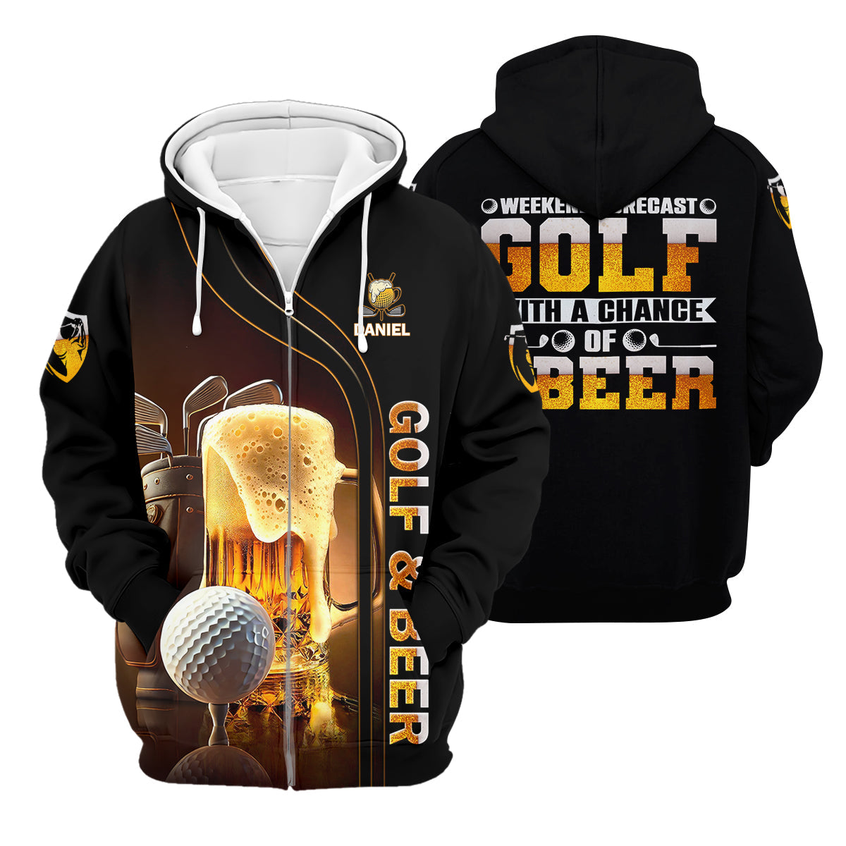 Weekend Forecast Golf With A Change Of Beer Custom Golf Polo Shirt, Mens Golf Gift, Golf Lover Gift