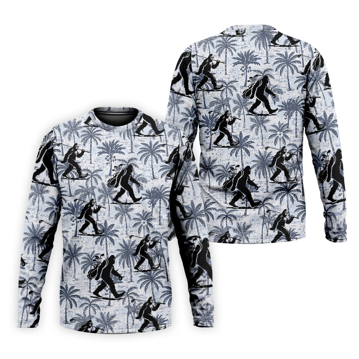 Funny Bigfoot Golf Hawaiian Shirt, Tropical Golf Shirts, Mens Golf Polo Shirts, Cool Golf Gifts