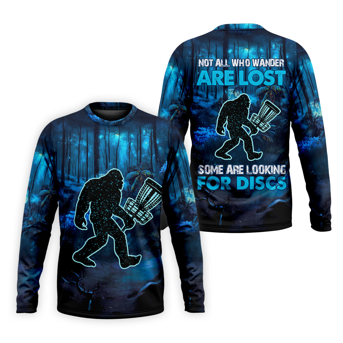 Not All Who Wander Are Lost Bigfoot Discs Golf Men's Golf Polo Shirt, Funny Golf Shirt, Dad Golf Gift