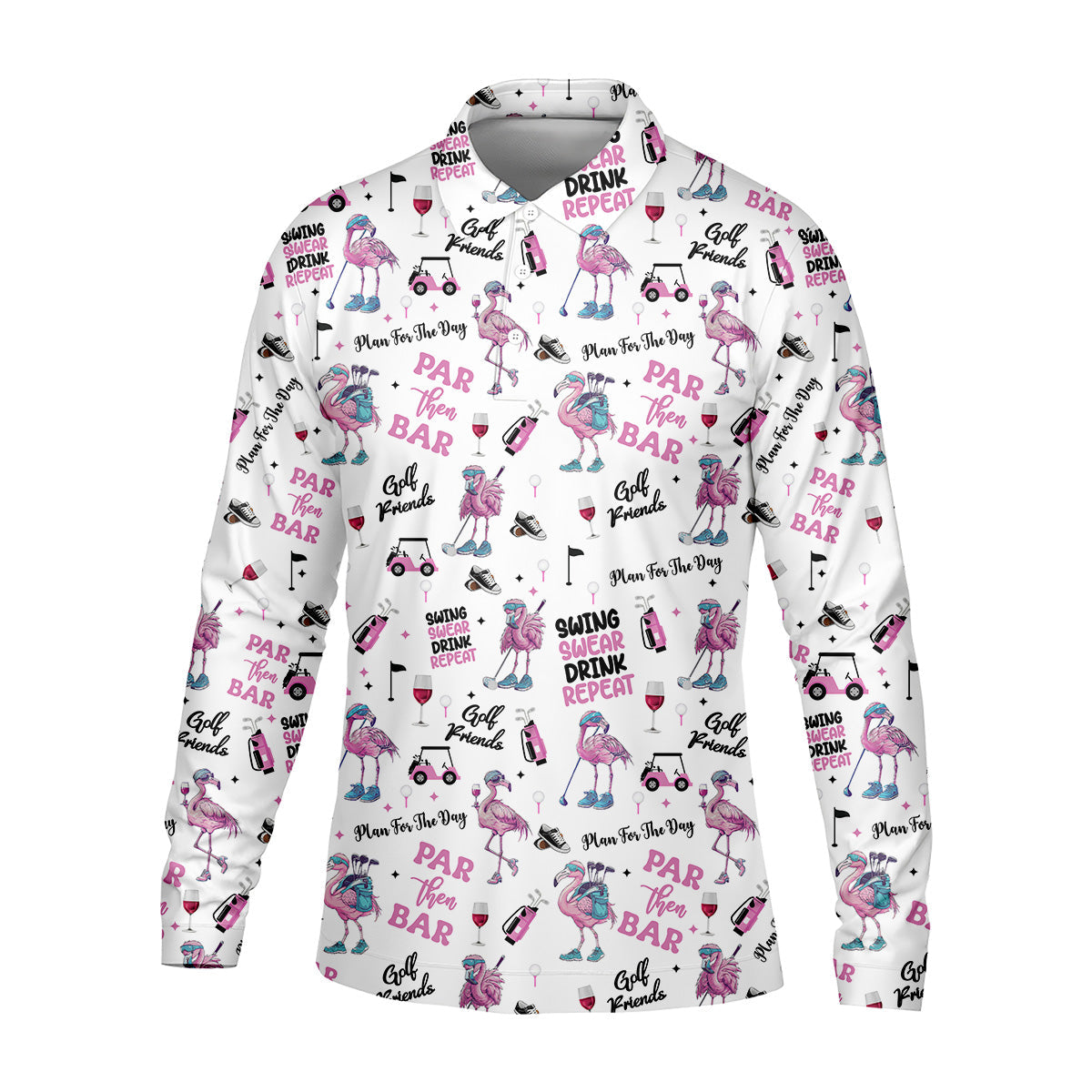 Par Then Bar Flamingo Funny Men Polo Shirt,  US Patriotic Pride Men's Golf Polo Shirt, Patriotic Golf Shirt, USA Golf Shirt