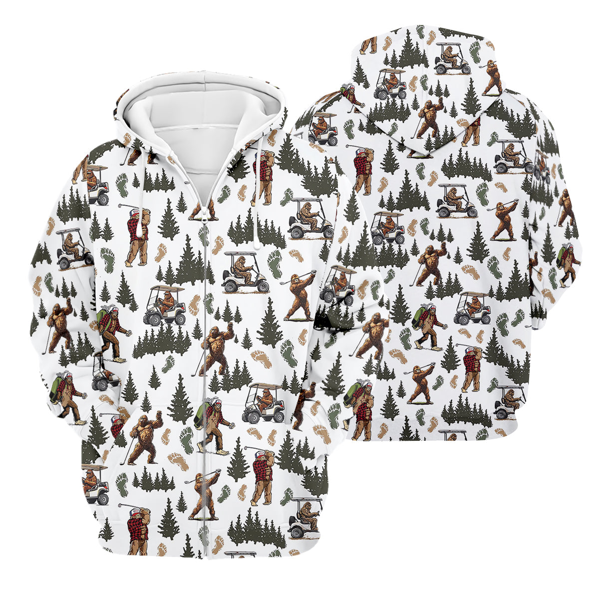 Bigfoot Sasquatch Men's Golf Polo Shirt, Funny Golf Shirt, Men Golf Gifts