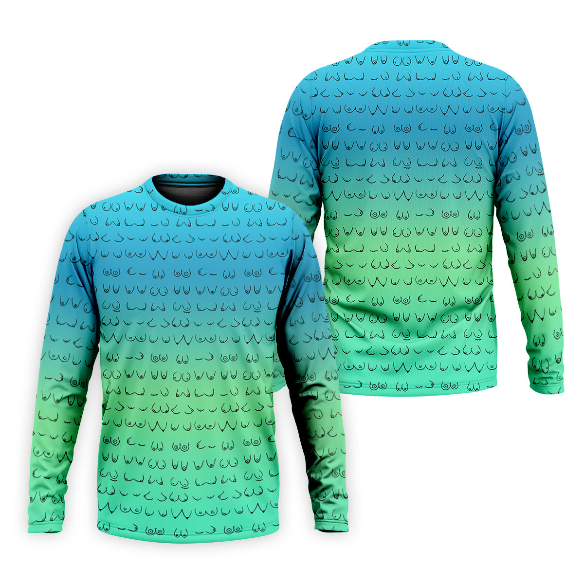 Blue Ombre Boobs Golf Shirt, Fun Golf Shirts For Men, Mens Golf Polo Shirts, Cool Golf Gifts