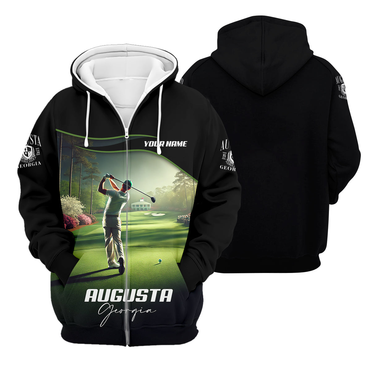Augusta Georgia Custom Men's Golf Polo Shirt, Funny Golf Shirt, Gift For Golfers