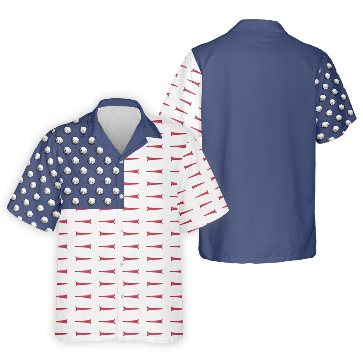 American Flag Men's Golf Polo Shirt, Men's 4th Of July Shirts, USA Golf Shirt, Gifts For Golfing Dad