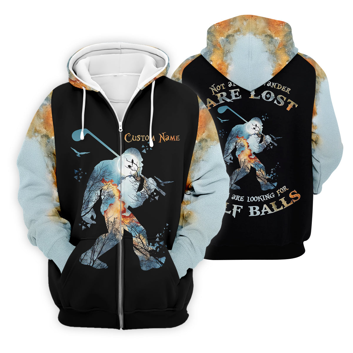 Not All Who Wander Are Lost Men's Golf Polo Shirt, Bigfoot Golf Shirt, Dad Golf Gift