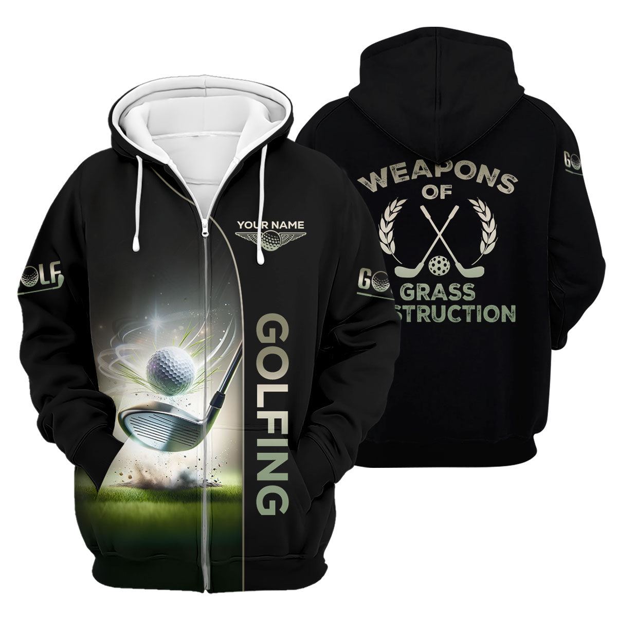 Weapons Of Grass Destruction Custom Funny Golf Polo Shirt, Mens Golf Gift, Gift For Golfers