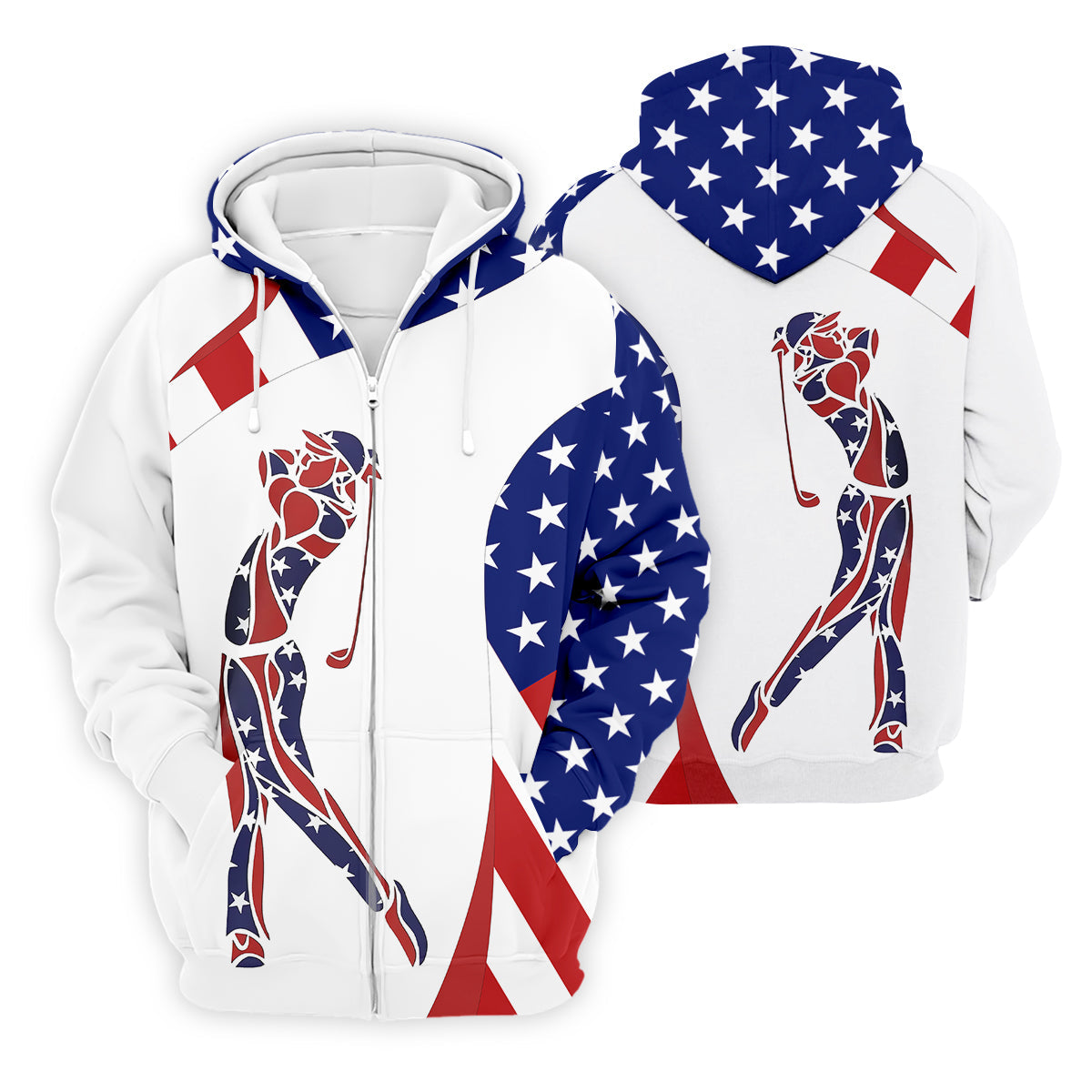 American Golfer Mens Golf Polo Shirt, Mens Golf Gift, Mens Golf Shirt