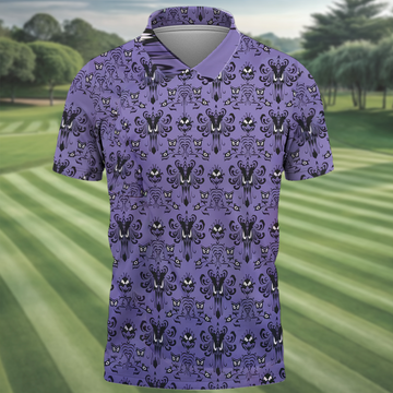 Haunted Mansion Hitchhiking Ghosts Men's Golf Polo Shirt, Golfing Apparel, Mens Golf Gift