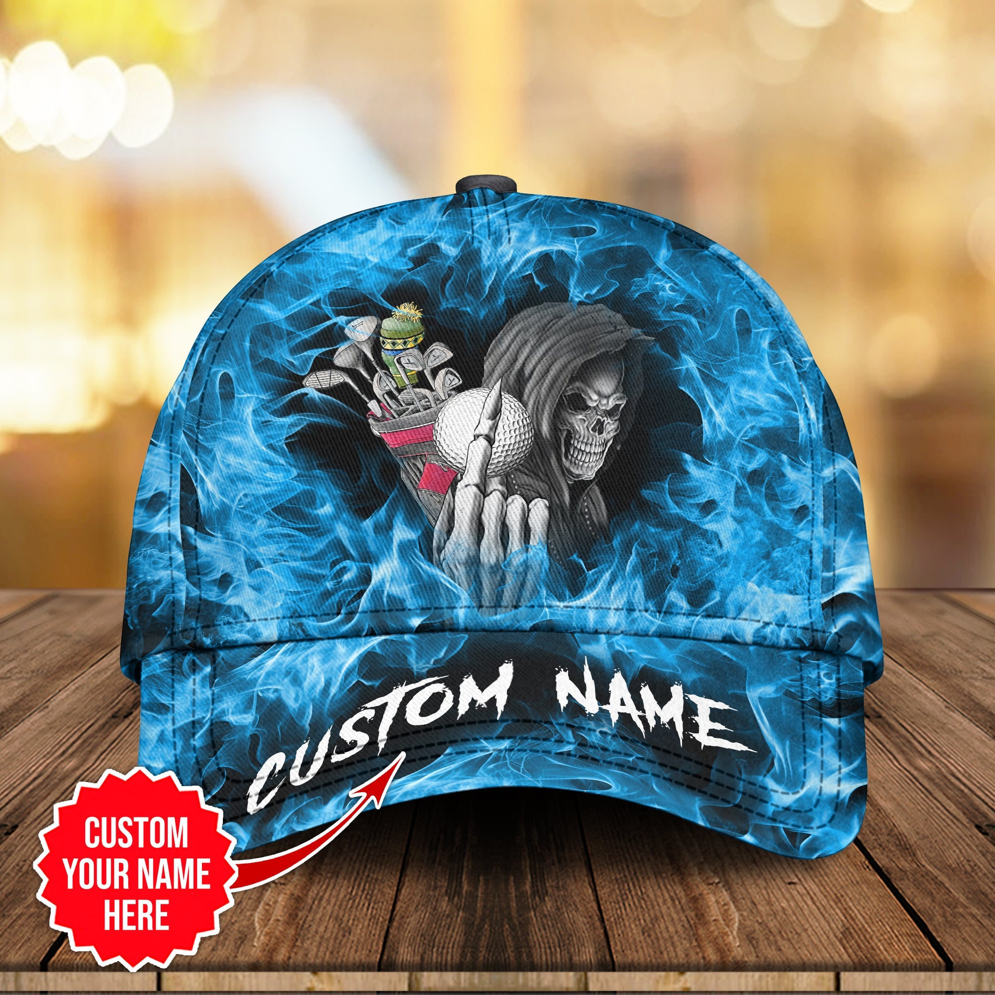 Skull Cap, Custom Golf Cap, Gift Ideas For Golfer