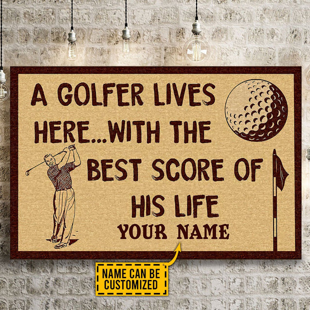 Best Score Of His Life Golf Canvas,  Golf Canvas Wall Art, Gifts For Golf Lovers