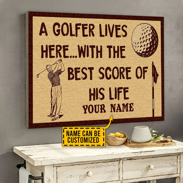 Best Score Of His Life Golf Canvas,  Golf Canvas Wall Art, Gifts For Golf Lovers